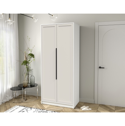 Шкаф распашной Тренд КТ-Ш2 (Белый платинум ЛДСП/ Кашемир ЛМДФ) Ш918 В2128 Г547 Шкаф распашной Тренд КТ-Ш2 (Белый платинум ЛДСП/ Кашемир ЛМДФ) Ш918 В2128 Г547